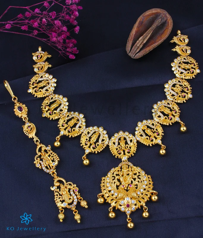 Ladies Necklaces with Serpentine-The Dashavatara Silver Necklace Bridal Set