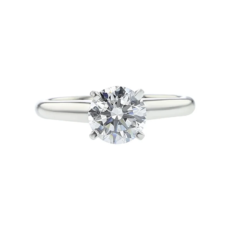 Ocean Wave Engagement Rings -Platinum Diamond Solitaire Engagement Ring