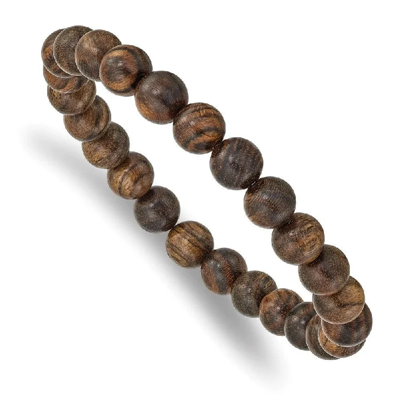 Ladies Bracelets with Red Spinel-Tigerwood Bead Stretch Bracelet