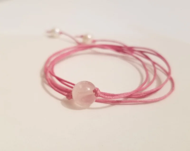 Ladies Bracelets with Red Ruby-Rose Quartz Wrap Healing Bracelet