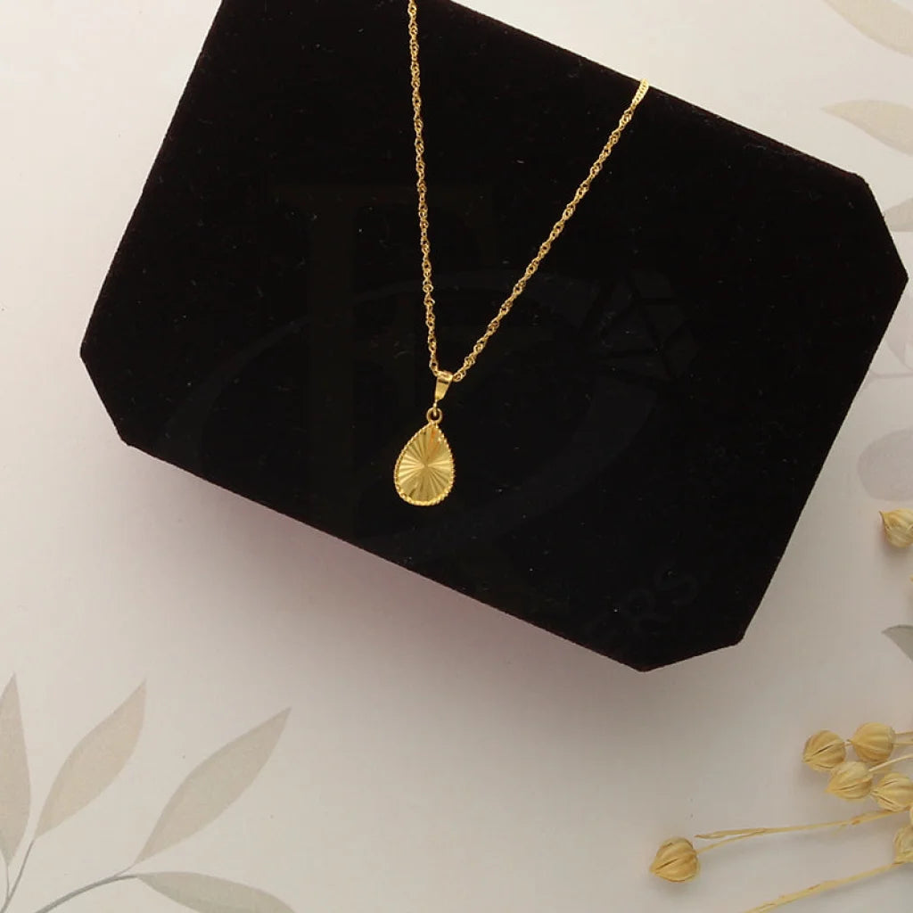 Ladies Necklaces with Tanzanite-Gold Necklace (Chain with Pear Shaped Pendant) 21KT - FKJNKL21KM5011