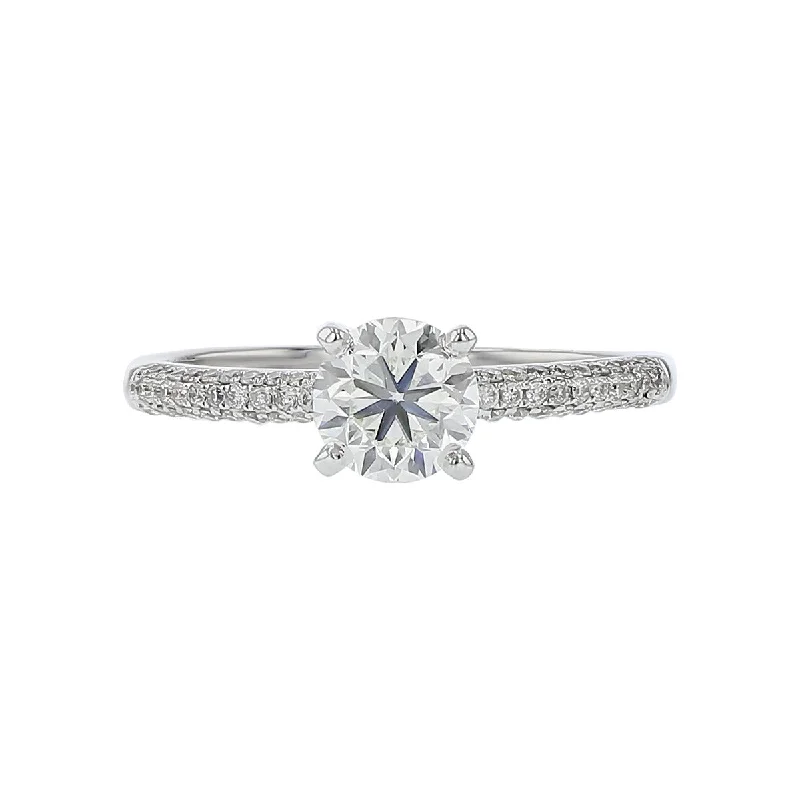 Enchanted Design Engagement Rings -14K White Gold Brilliant Diamond Engagement Ring