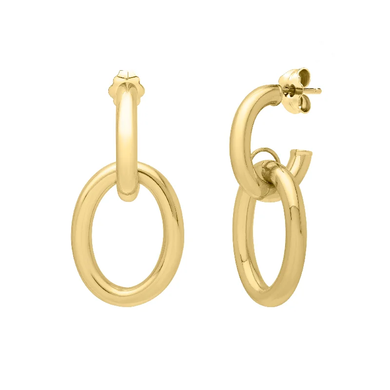 Club Earrings -14K Interlocking Link Earrings