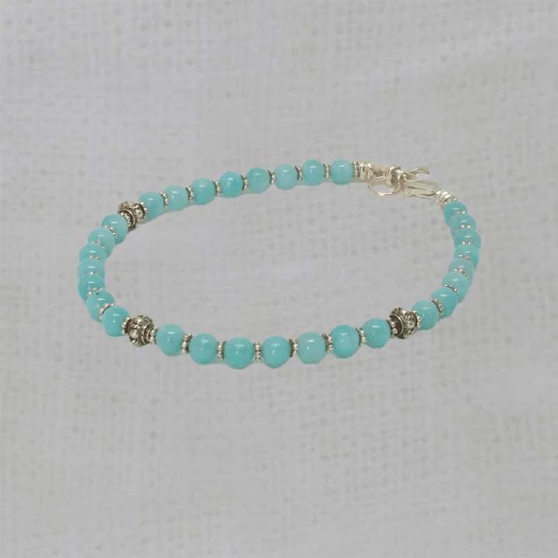 Ladies Bracelets for Soul Sisters-Sterling Silver and Amazonite Bracelet