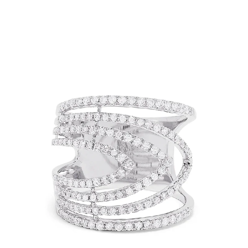 Lightweight Rings -14K White Gold Diamond Ring, 0.86 TCW