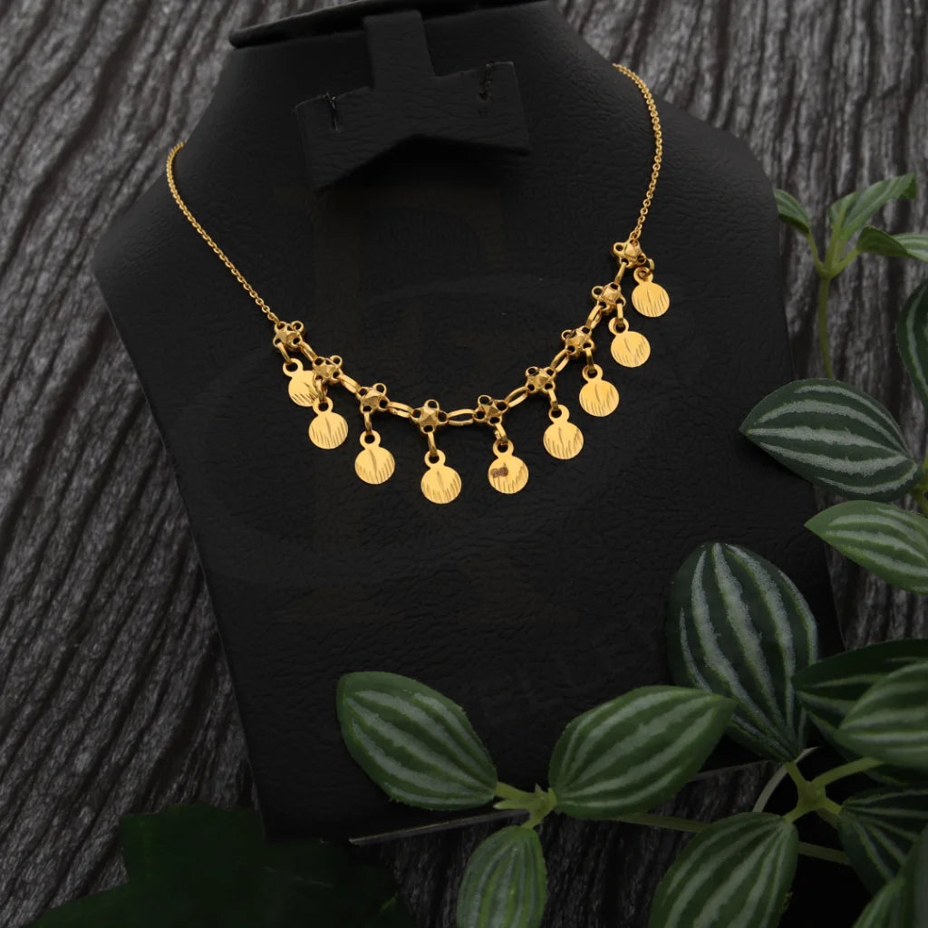 Ladies Necklaces Open Design-Gold Classy Necklace 21KT - FKJNKL21K7742