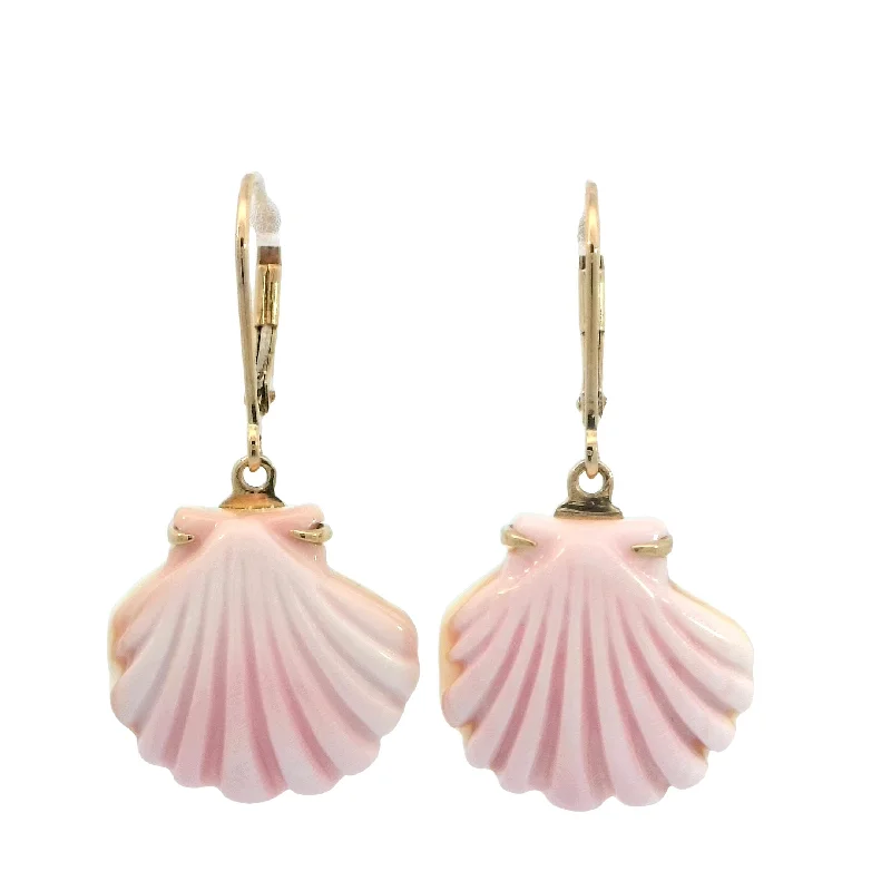 Gemstone Earrings -Conch Shell Earring in Yellow Gold