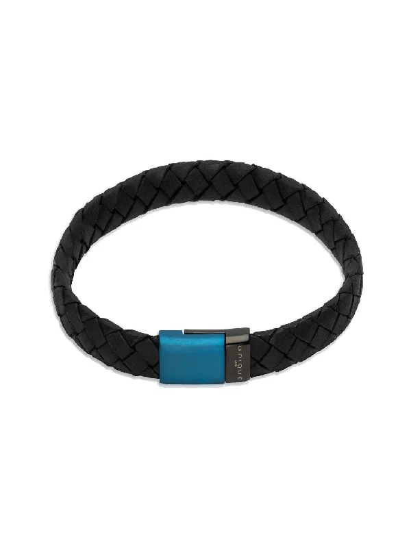 Ladies Bracelets with Yellow Milarite-Unique & Co Black Leather Bracelet - Various Colours