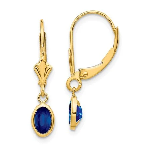 Enchanted Earrings -14KT GOLD 1.36 CTW SAPPHIRE BEZEL-SET LEVERBACK EARRINGS