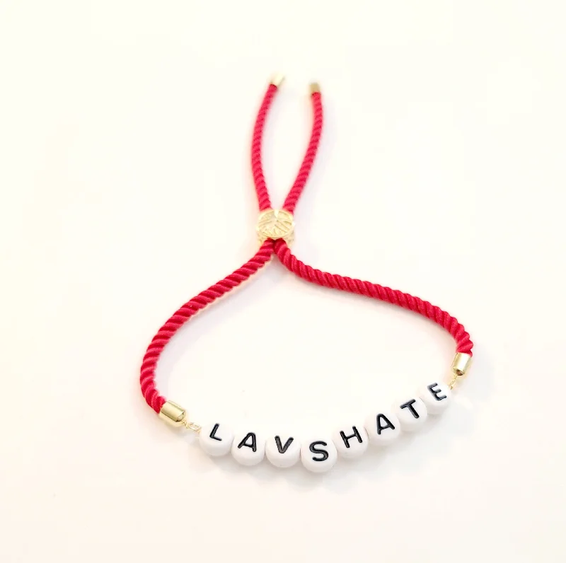 Ladies Bracelets Artisanal Craft-LA VS HATE Red Cord Bracelet