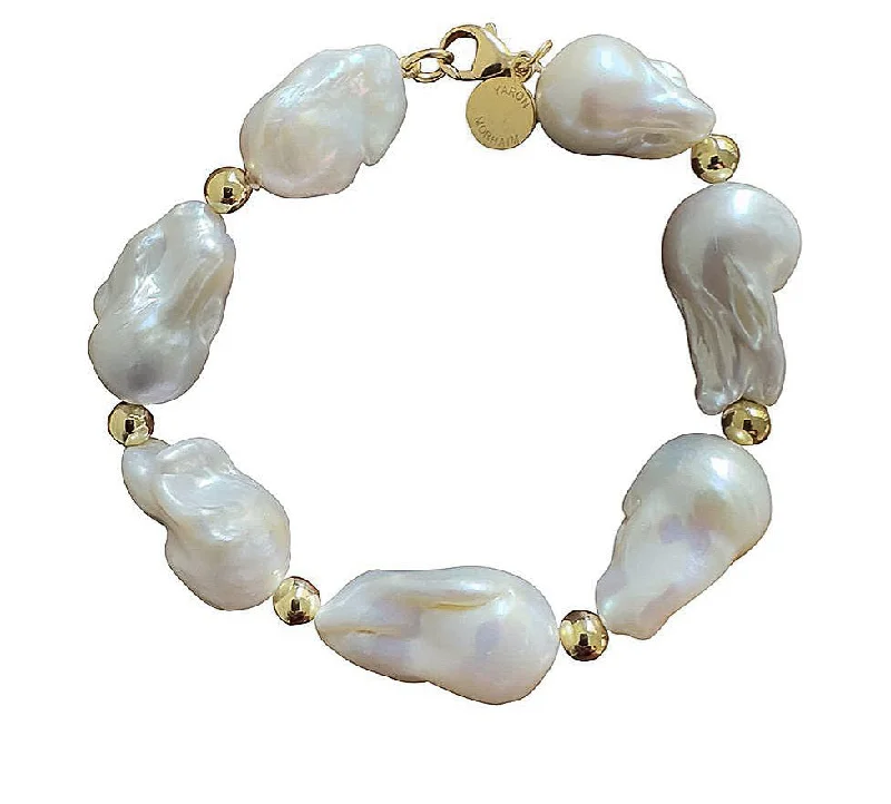 Ladies Bracelets for Celebrations-Yaron Morhaim Goldfill Spellbinder Baroque Pearl Bracelet