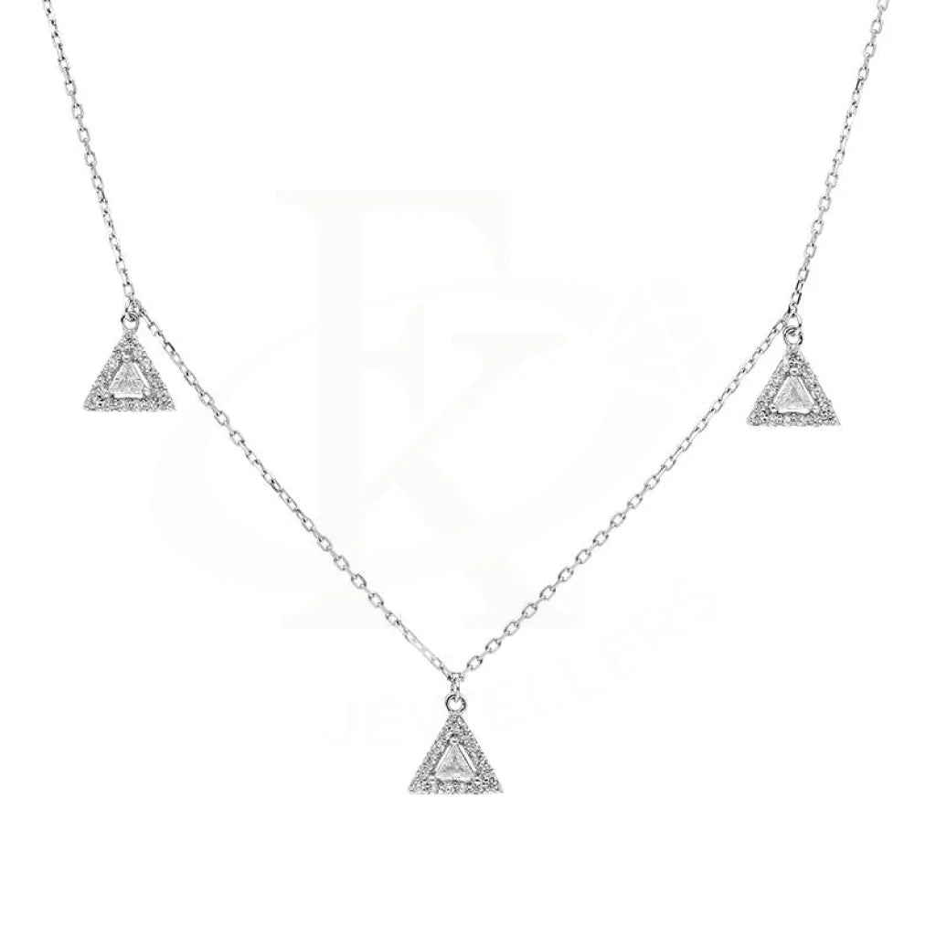 Ladies Necklaces with Engraving-Sterling Silver 925 Solitaires Necklace - FKJNKLSL2893