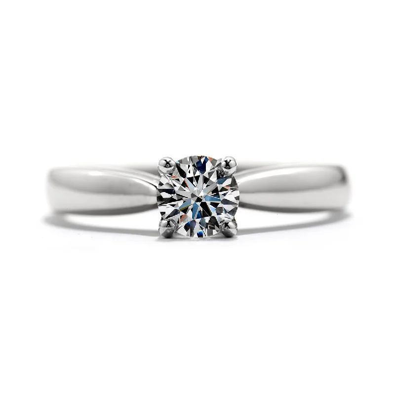 Textured Band Engagement Rings -Serenity Solitaire Diamond Engagement Ring