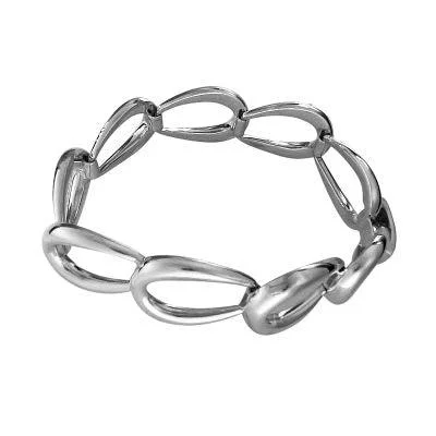 Ladies Bracelets for Black Tie-Silver Horseshoe Loop Bracelet