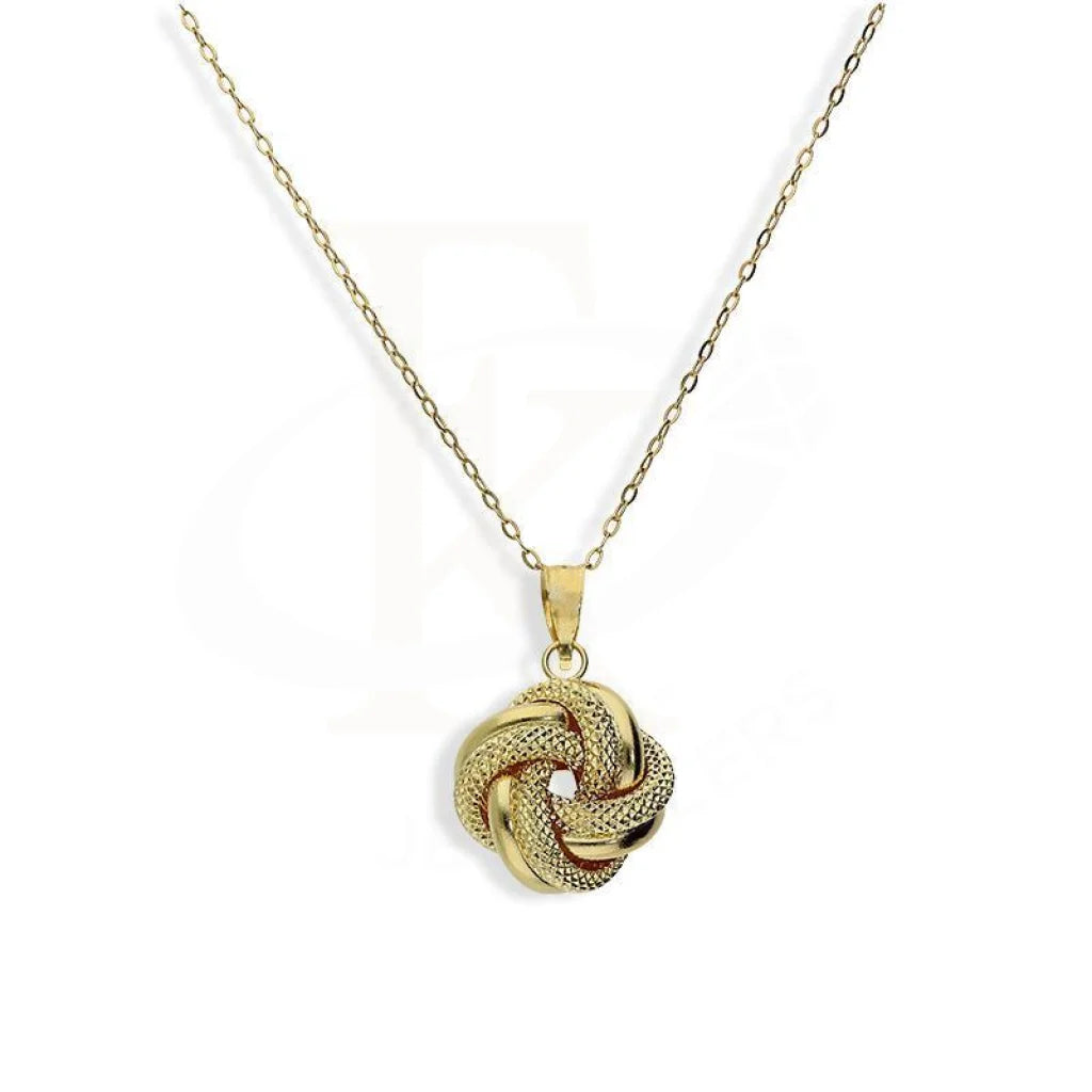 Ladies Necklaces with Diopside-Gold Necklace (Chain with Knot Pendant) 18KT - FKJNKL18K3092