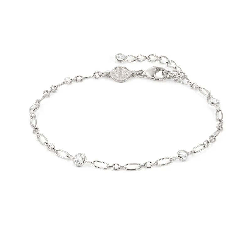 Ladies Bracelets for Grad Ceremonies-Nomination Silver Bella Figaro Chain Bracelet