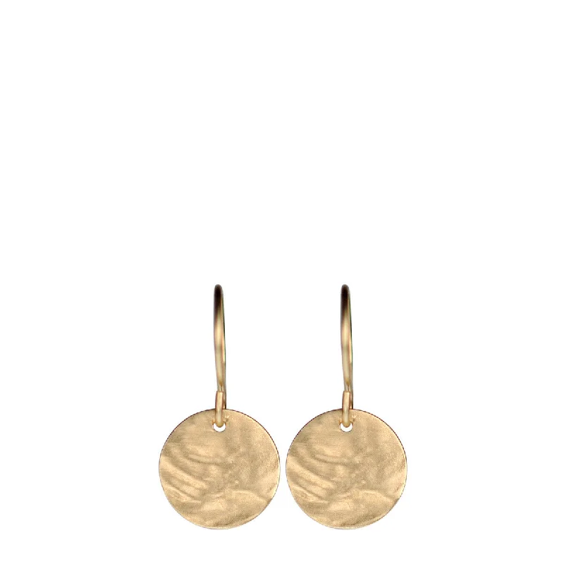 Horoscope Earrings -10K Gold Small Shell Disc Earrings