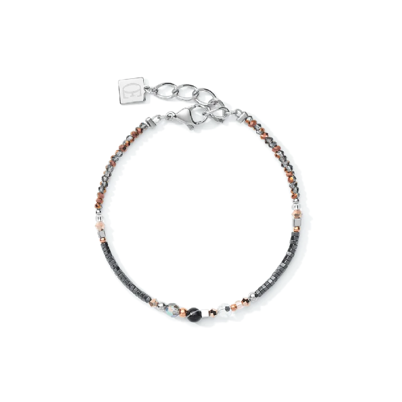 Ladies Bracelets with Grey Lawsonite-Coeur De Lion Grey-Crystal Striped Onyx & Swarovski® Crystals Amulet Bracelet