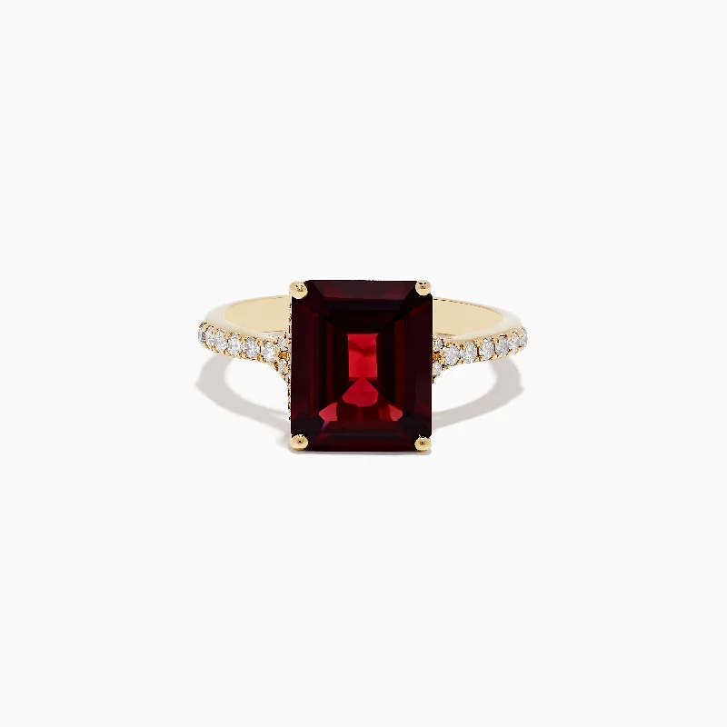 Animal Rings -14K Yellow Gold Garnet and Diamond Ring