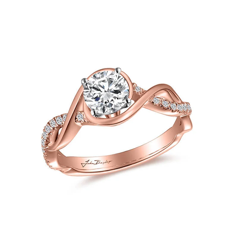 White Gold Solitaire Engagement Rings -John Bagley Classic Engagement Ring With Twisting Band #295529