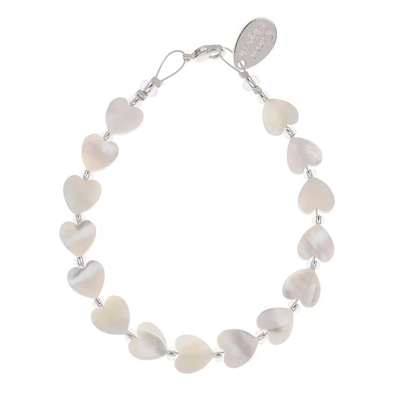 Ladies Bracelets Tiny Details-Carrie Elspeth Hearts Shell Links Bracelet