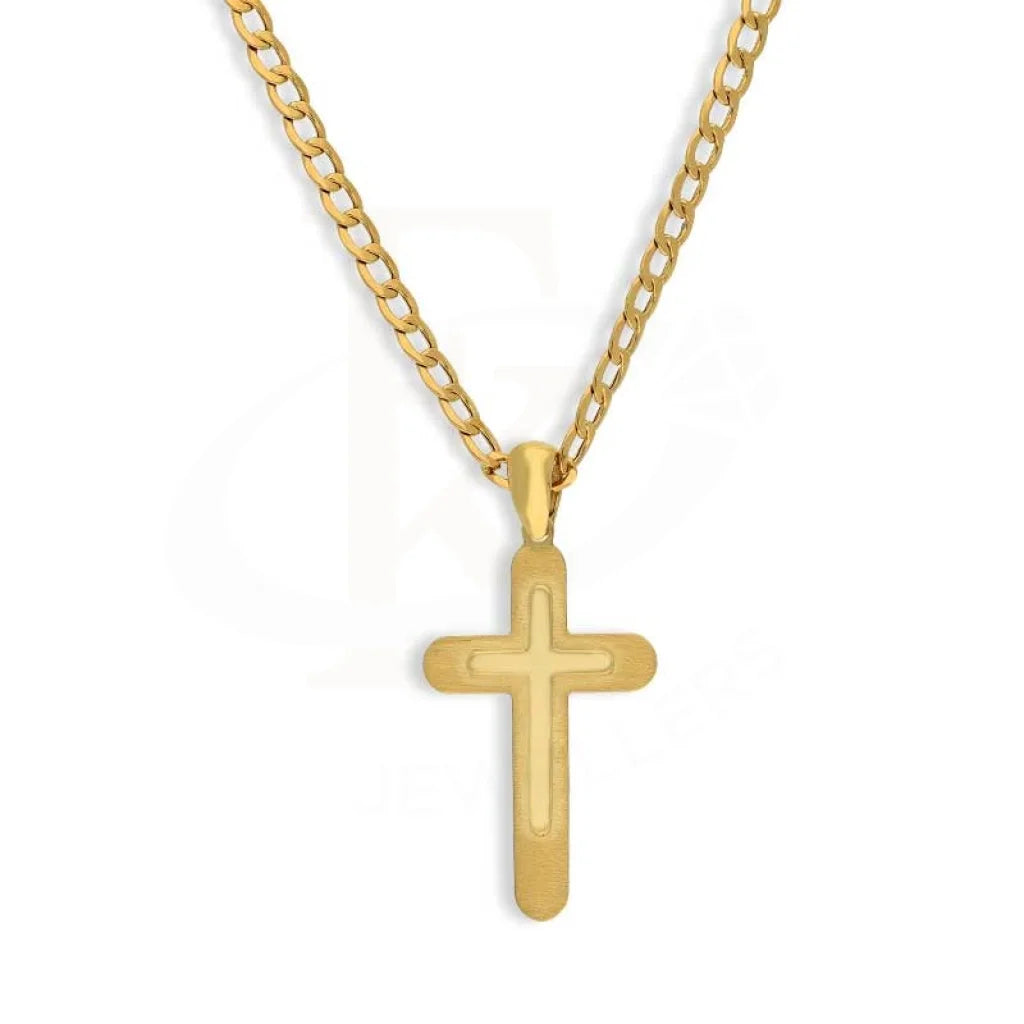 Ladies Necklaces for Holidays-Gold Necklace (Chain With Cross Pendant) 18KT - FKJNKL18K3142