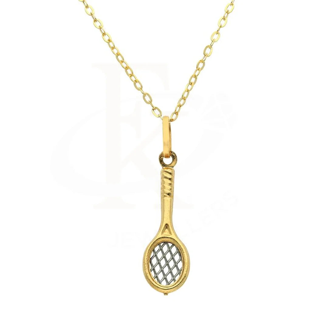 Ladies Necklaces with Morganite-Gold Badminton Racket Necklace (Chain with Pendant) 18KT - FKJNKL18K2514