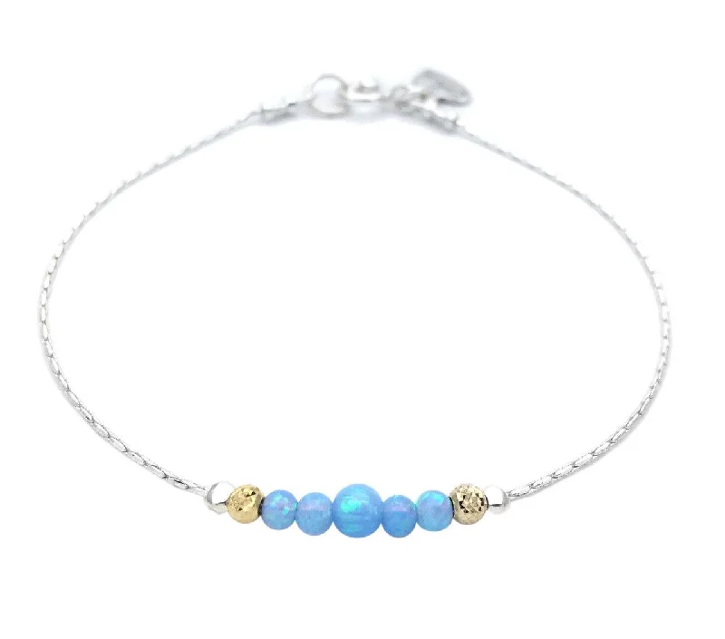 Ladies Bracelets with Green Aventurine-Aviv Blue Opal Bracelet