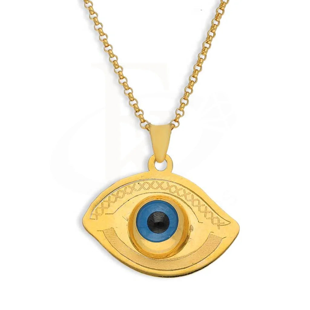 Ladies Necklaces for Nurses-Gold Necklace (Chain with Evil Eye Pendant) 21KT - FKJNKL21K2439