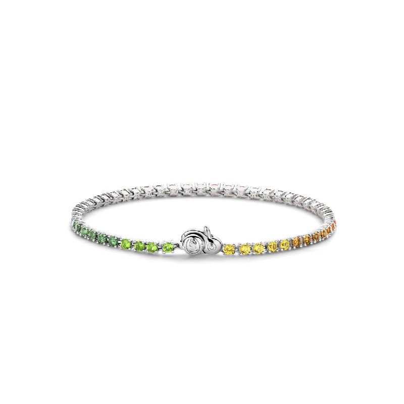 Ladies Bracelets for Cooks-Ti Sento Rainbow Pave Multi-Coloured Cubic Zirconia Bracelet