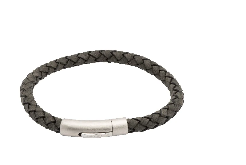 Ladies Bracelets for Night Out-Unique & Co Antique Black Leather Bracelet