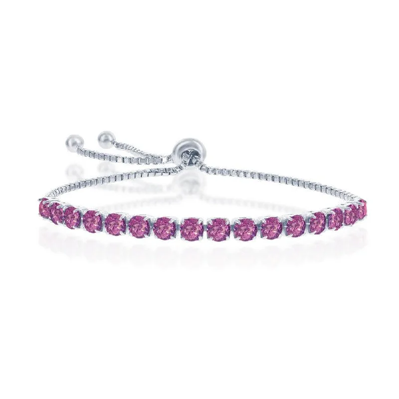 Ladies Bracelets for Young Nieces-Sterling Silver Amethyst "February" Swarovski Element Bracelet