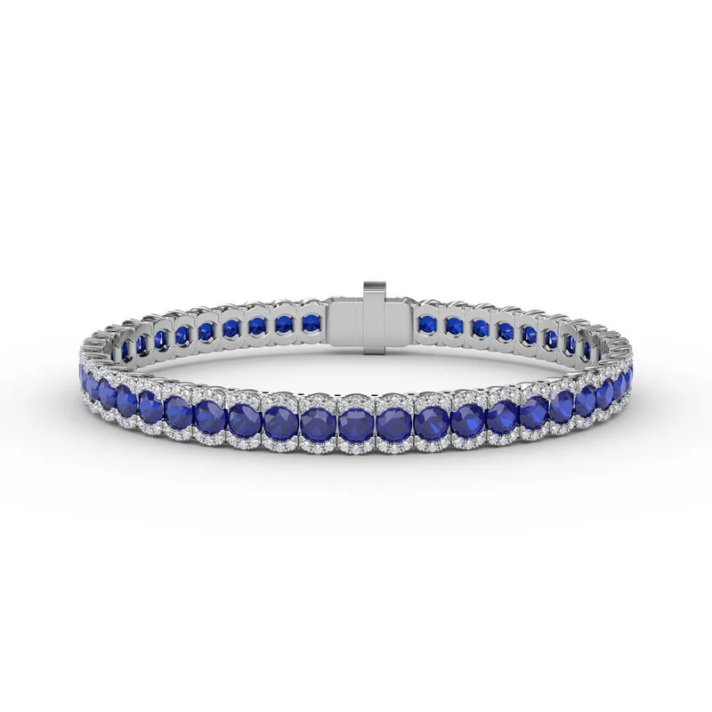 Ladies Bracelets Feather Light-Brilliant in Blue Sapphire and Diamond Bracelet B1550S