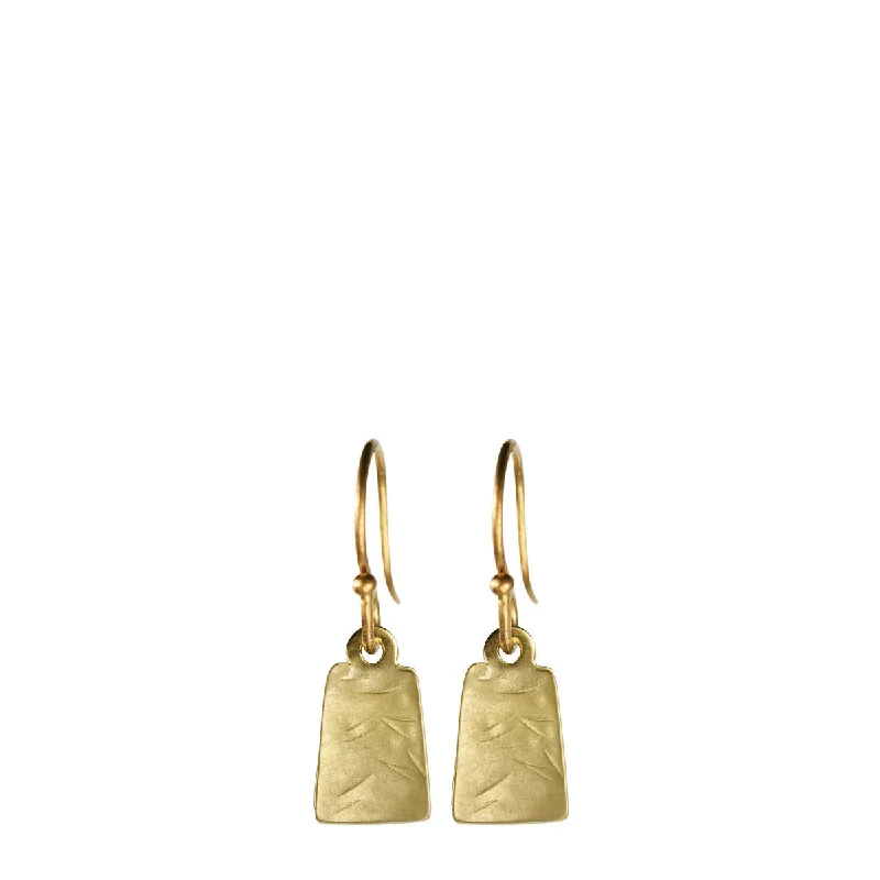 Phoenix Earrings -10K Gold Flattened Square Earrings