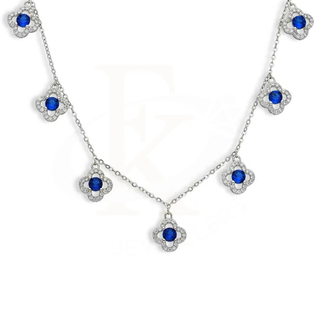 Ladies Necklaces with Heliodor-Sterling Silver 925 Flowers Shaped Necklace - FKJNKLSL3015