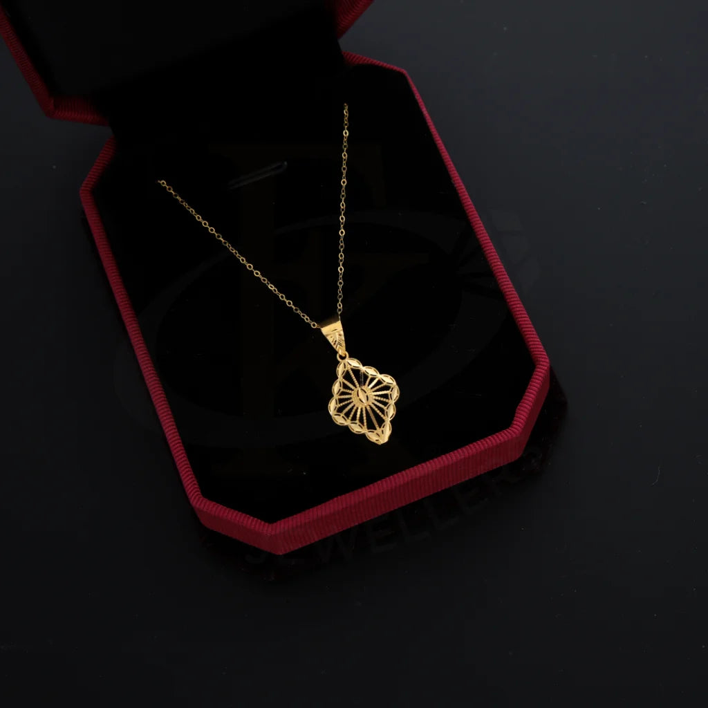 Ladies Necklaces with Apatite-Gold Necklace (Chain With Marquise Shaped Pendant) 21KT - FKJNKL21KM8667