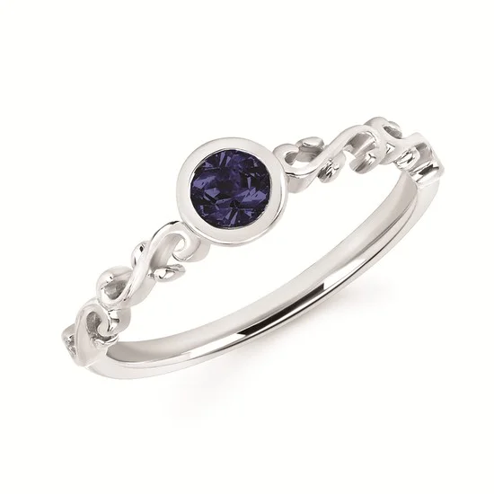 Couple Rings -14KW-C CREATED SAPPHIRE RING T