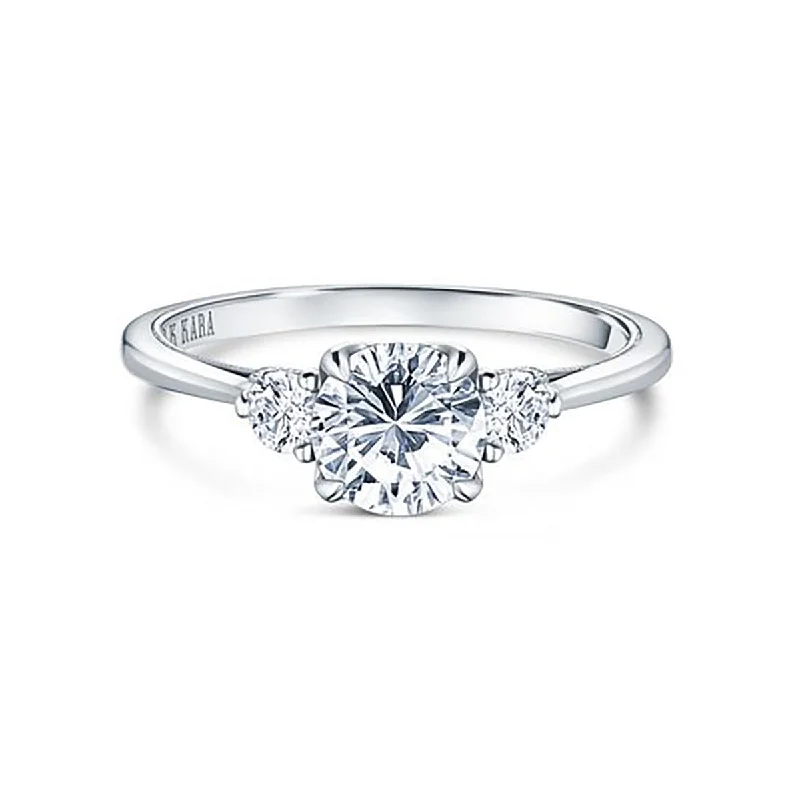 Elegant Solitaire Engagement Rings -Three Stone Boho Diamond Engagement Ring Setting