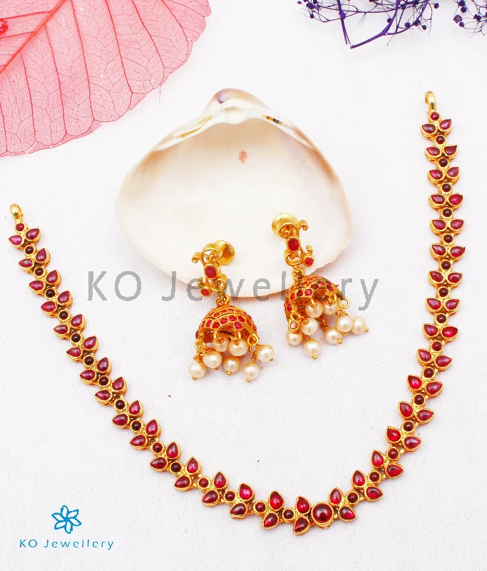 Ladies Necklaces with Morganite-The Aroha Silver Kempu Necklace