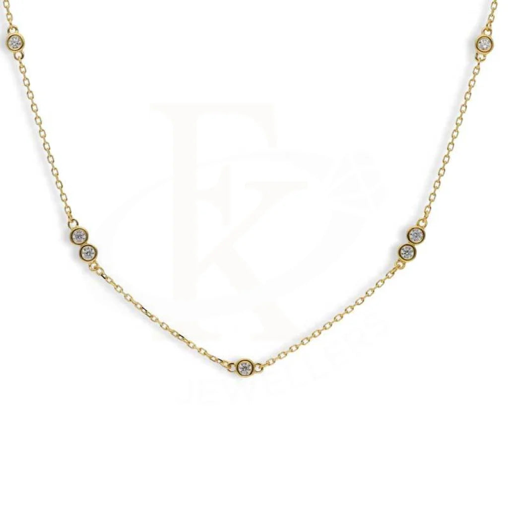 Ladies Necklaces with Leucite-Sterling Silver 925 Gold Plated Solitaires Necklace - FKJNKLSL2934