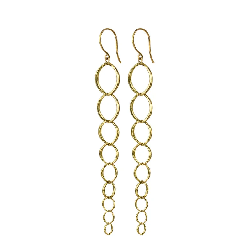 Sentimental Earrings -18K Gold Graduated O’ Chain Earrings