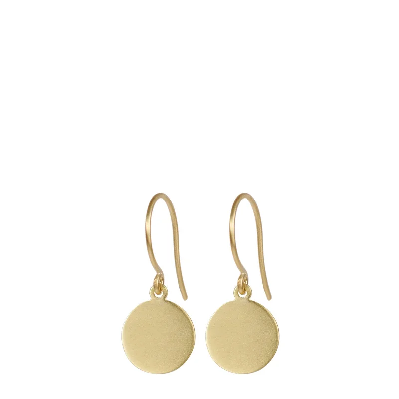 Luxury Earrings -18K Gold Medium Disc Earrings