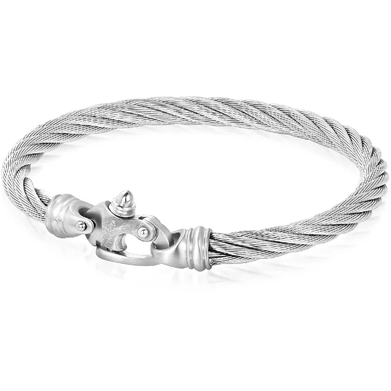 Ladies Bracelets with Clear Danburite-Invicta Men's Bracelet - Fancy Clasp Silver Stainless Steel, Extra Large | B8571-XL