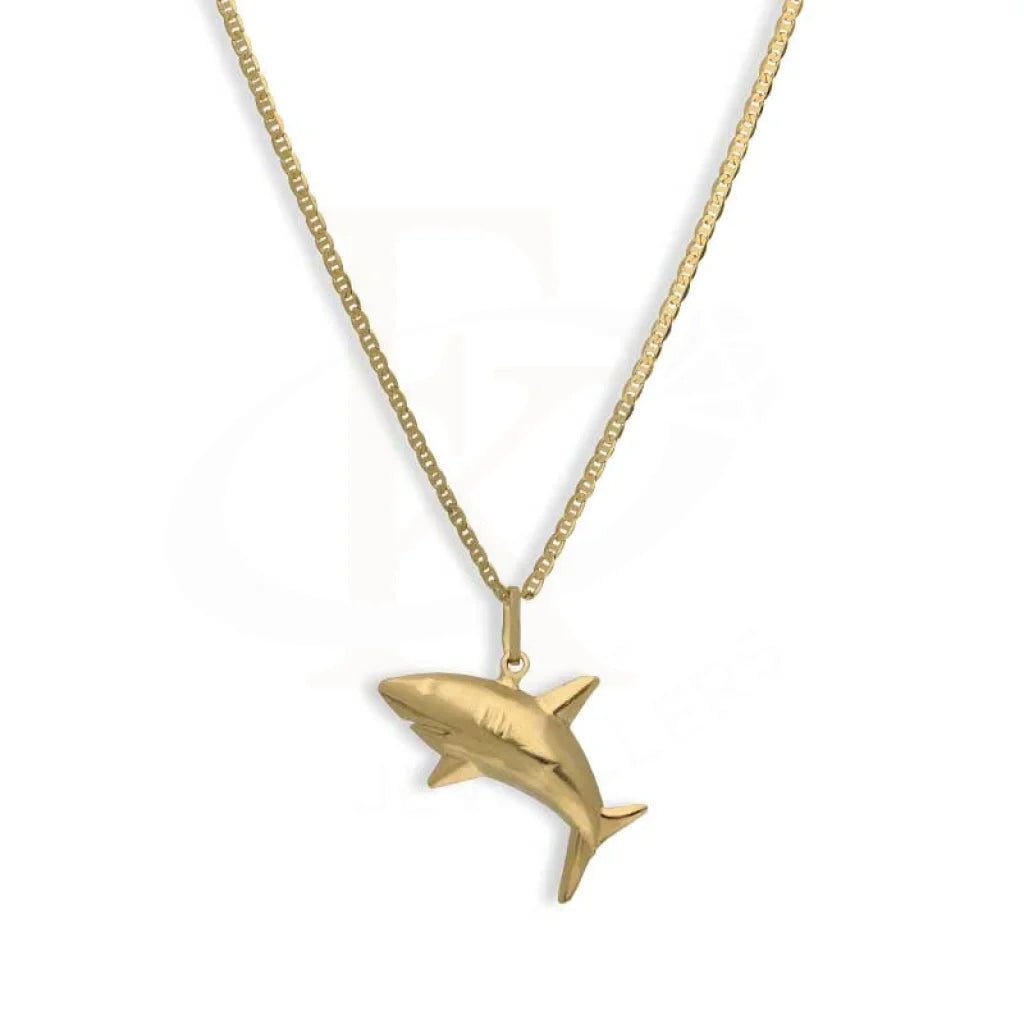 Ladies Necklaces Tassel Detail-Gold Necklace (Chain With Shark Pendant) 18KT - FKJNKL18K3135