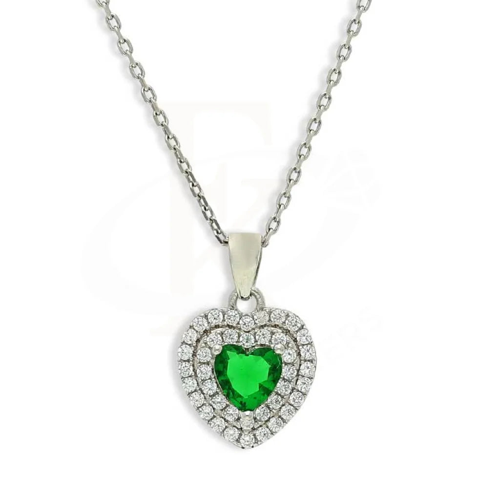 Ladies Necklaces for Cousins-Sterling Silver 925 Necklace (Chain With Heart Shaped Pendant) - FKJNKLSL3094