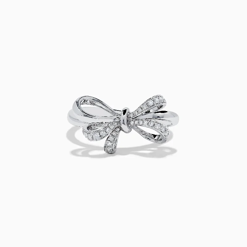 Birthday Rings -925 Sterling Silver Diamond Bow Ring