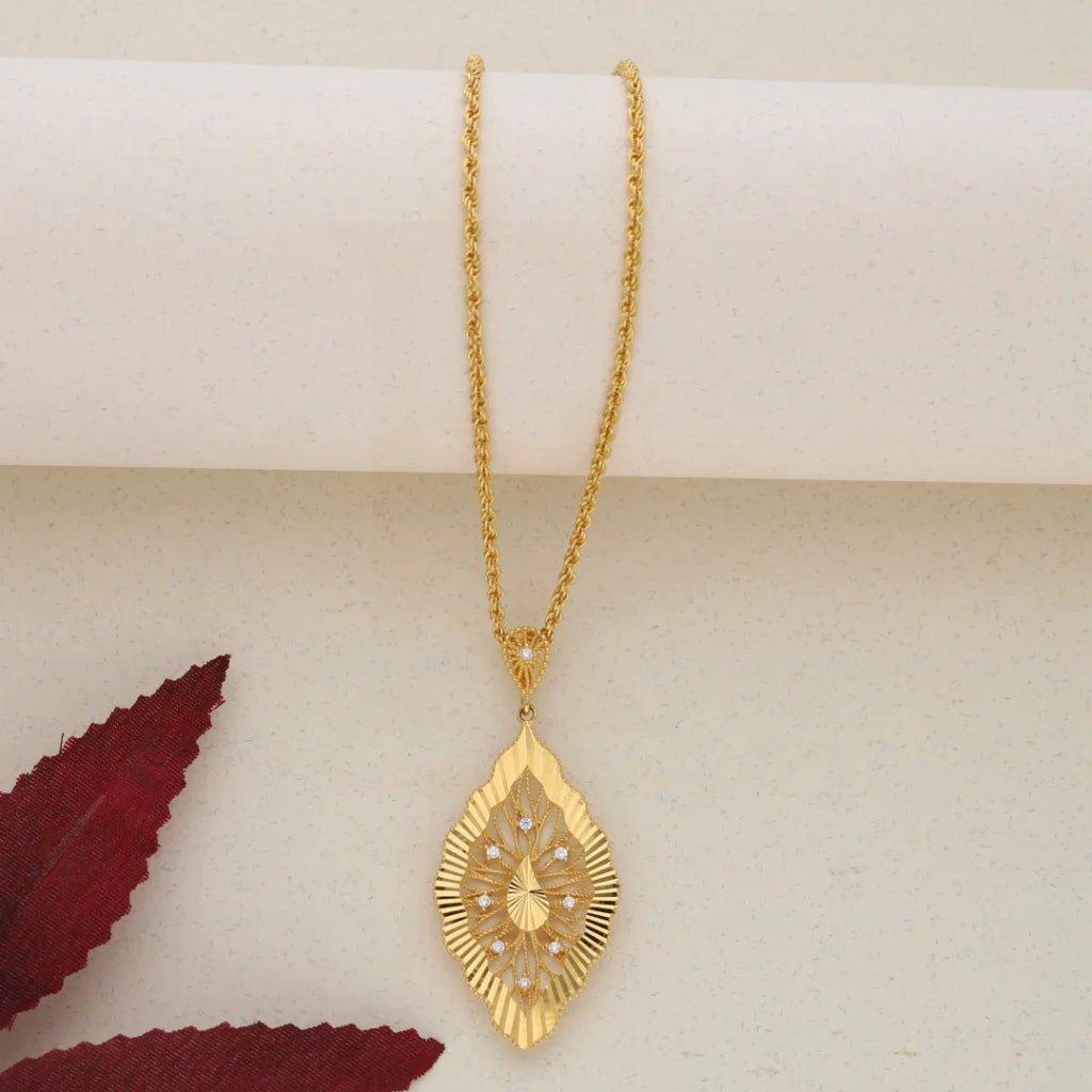 Ladies Necklaces for Nurses-Gold Necklace (Chain With Gold Pendant) 21KT - FKJNKL21K7651