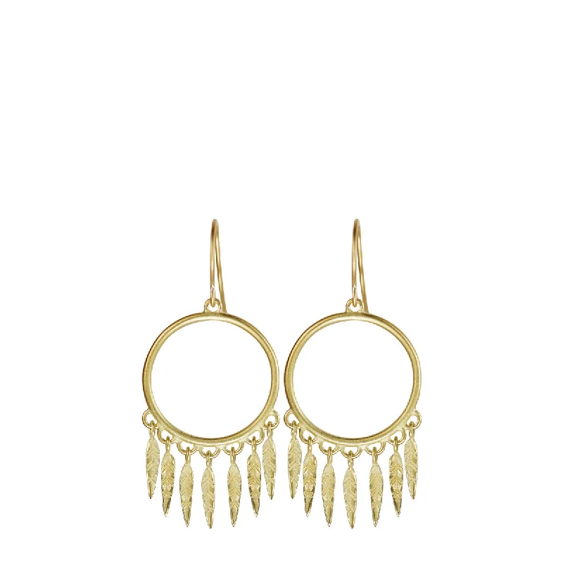 Cheap Earrings -18K Gold Small Dream Catcher Earrings