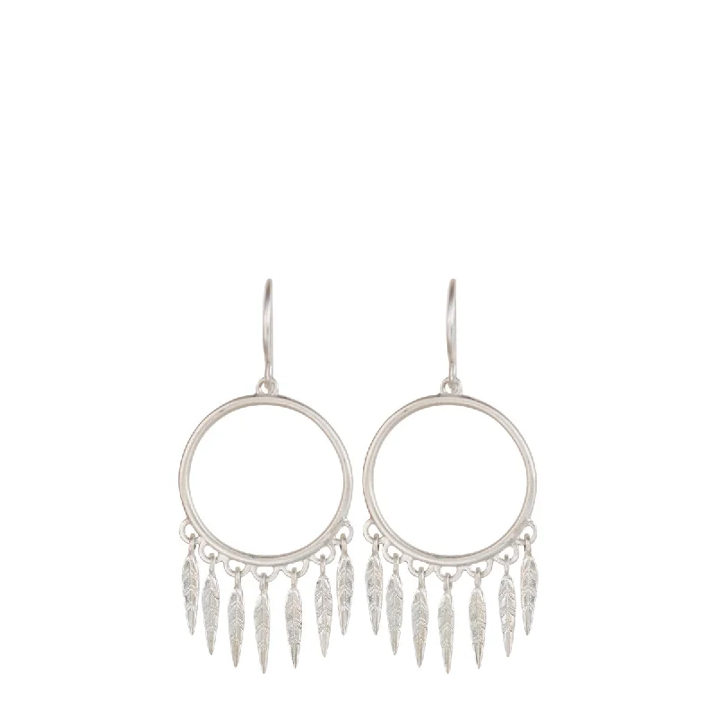 Cuff Earrings -Sterling Silver Small Dream Catcher Earrings