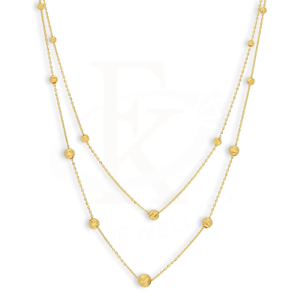 Ladies Necklaces with Aquamarine-Gold Beads Necklace 21KT - FKJNKL21KM5098